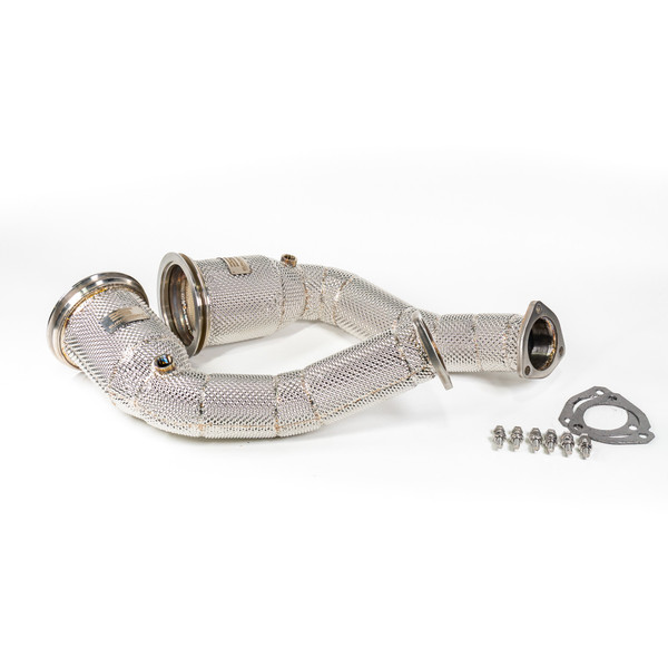 EST High Flow Catted Downpipe w/Heat Shield - Audi C8 RS6 / RS7 / S8 4.0T