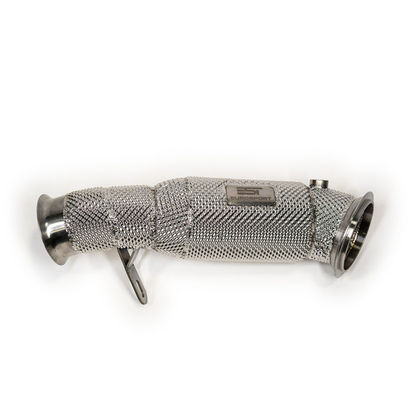 EST High Flow Catted Downpipe w/Heat Shield - Electronic Wastegate - BMW F30 335 / F3X 435 / F2X M135 / F2X M235 / F87 M2 N55
