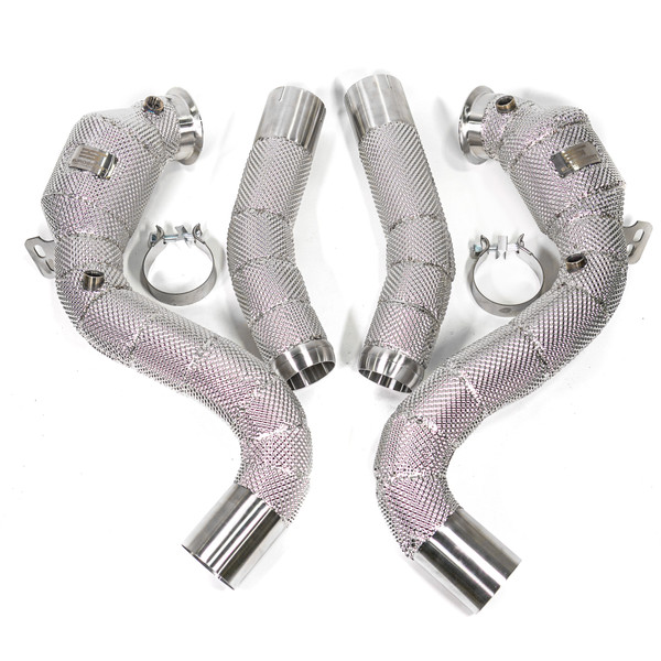 EST High Flow Catted Downpipe w/Heat Shield - W205 M177 C63 C63S AMG V8 4.0L