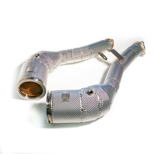 EST High Flow Catted Downpipe w/Heat Shield - Audi C8 S6 / S7 2.9T