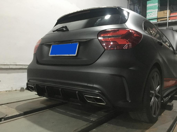 EST Carbon Fiber Rear Diffuser - Mercedes A Class - A200 A250 Sport / A45 AMG - W176 - EST-11-301
