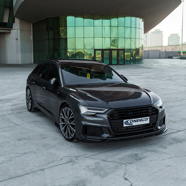 Front Splitter Gloss Black - AUDI A6 S-Line / S6 C8 2019+ v3 with ABE TÜV