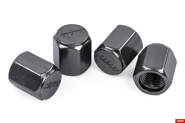 APR Valve Stem Caps, Gunmetal, Pack of 4