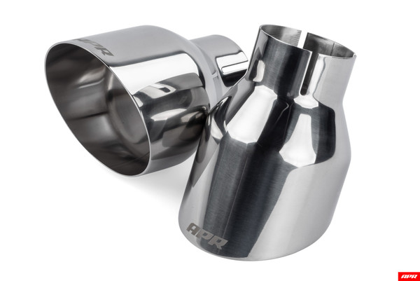 APR Slash-Cut Single-Walled 4" Polished Silver Tips - Set of 2