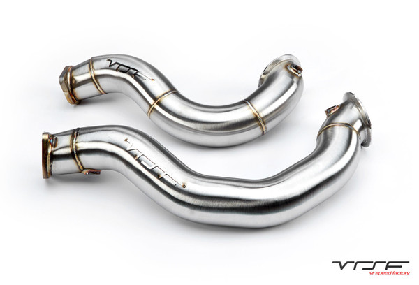 VRSF 3" Cast Stainless Steel Catless Downpipes Ceramic Finish - N54 07-10 BMW 335i / 08-10 BMW 135i