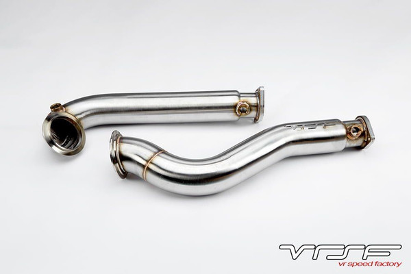 VRSF 3" Stainless Steel Catless Downpipes - RWD Brushed 2008 - 2010 BMW 535i & 535xi E60 N54