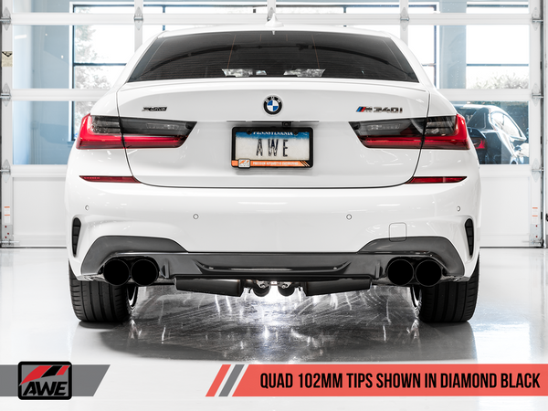 AWE Track Edition Exhaust for G20 M340i - Diamond Black Tips