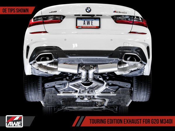 AWE Resonated Touring Edition Exhaust for G20 M340i - OE Tips