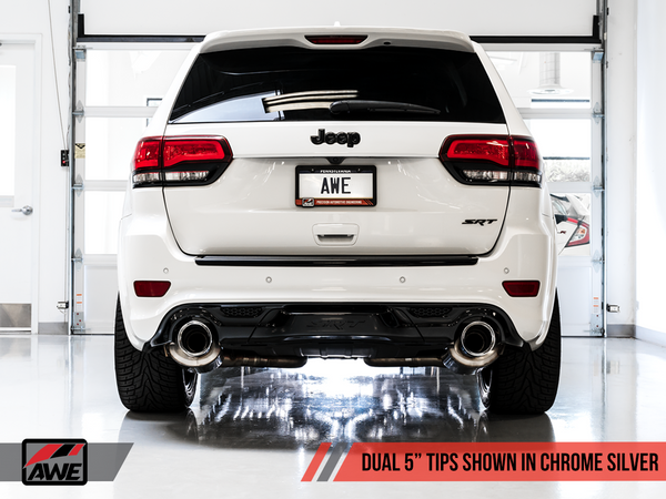 AWE Track Edition Exhaust for Jeep Grand Cherokee SRT - Chrome Silver Tips