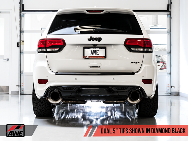 AWE Track Edition Exhaust for Jeep Grand Cherokee SRT - Diamond Black Tips