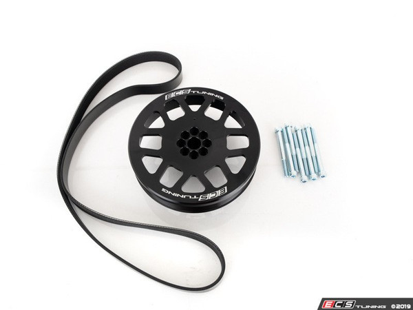 Audi 3.0T Performance Overdrive Crank Pulley With Belt - 187.3mm - For Use With Supercharger Pulley Upgrade