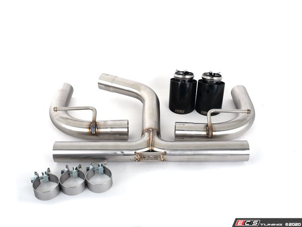 MK7 GTI Muffler Delete Kit - With 4.0" Black Chrome Tips