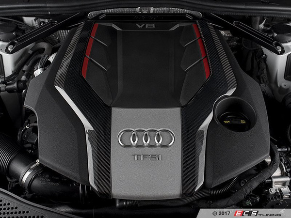 Audi B9 Carbon Fiber Engine Cover Overlay Kit