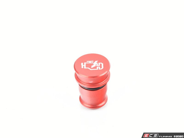 Billet Power Port Plug - "CEL" - Red Anodized