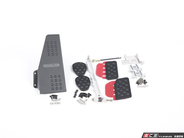 4 Piece Pedal Set - Rubber Grip - Black Pedals / Red Extensions | ES2839221
