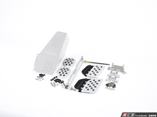 4 Piece Pedal Set - Rubber Grip - Silver Pedals / Black Extensions | ES2839223