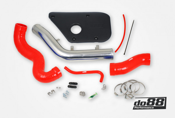 Volvo S60 V60 V70 T6 Inlet pipe, Red hoses, Plastic cover