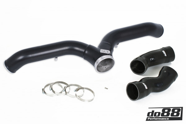 Porsche 997.1 Turbo Y-Pipe, Silver for OEM IC