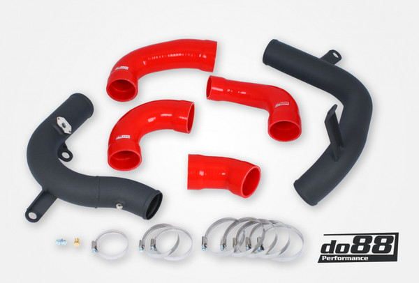 AUDI SEAT SKODA VW 1.8 / 2.0 TSI (MQB) OEM IC Pressure pipes (Black) with Red hoses