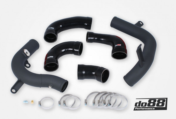 AUDI / VW - 1.8 / 2.0 TSI (MQB) do88 IC Pressure pipes (Black) with Black hoses