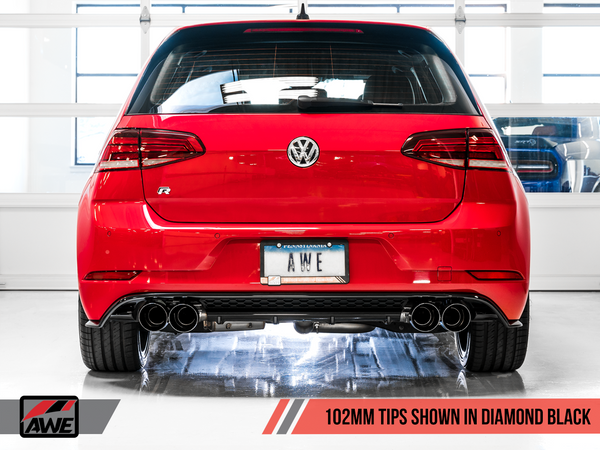 AWE SwitchPath Exhaust for MK7.5 Golf R - Diamond Black Tips, 102mm