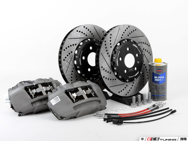 Front Big Brake Kit - Stage 2 - 2-Piece Cross Drilled & Slotted Rotors (345x30) | ES2952038