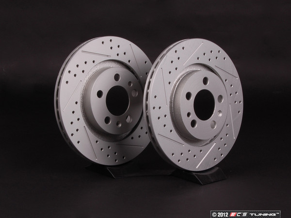 Front Cross Drilled & Slotted Brake Rotors - Pair (280x22) | ES2189812