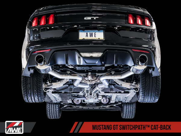 AWE S550 Mustang GT Cat-back Exhaust - SwitchPath? (Diamond Black Tips)