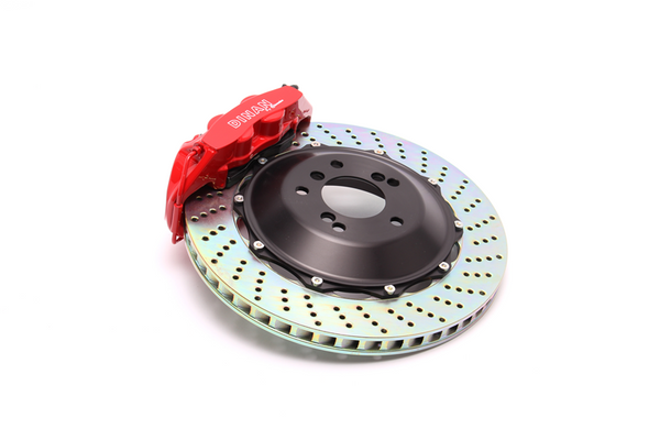 Dinan by Brembo Rear Brakes ? Red Calipers With Drilled Rotors for BMW 525i 528i 530i 535i 545i 550i 645Ci 650i