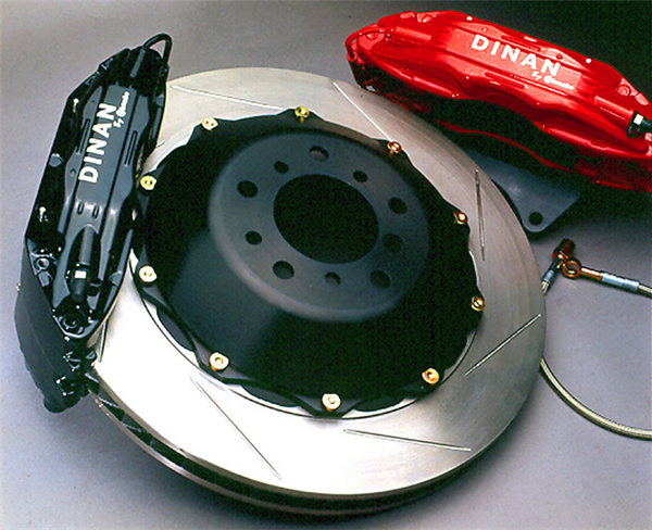 Dinan by Brembo Rear Brakes ? Black Calipers  With Slotted Rotors for BMW 330i 330Ci E46