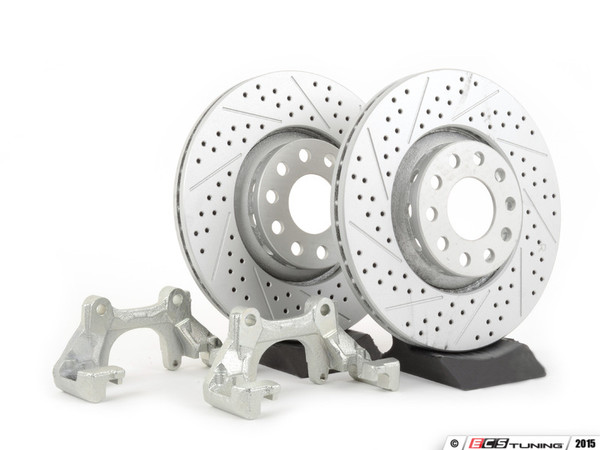 Front Big Brake Kit - stage 1 - Cross Drilled & Slotted Rotors (312x25)