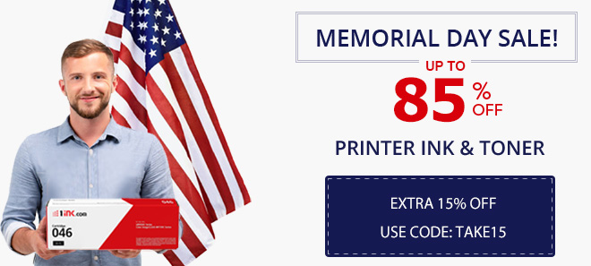 Printer ink and toner sale - 15% off coupon plus free shipping offer