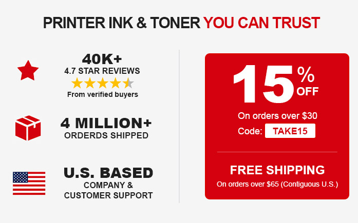 Fall printer ink and toner sale - 15% off coupon -orders over $30 plus free shipping over $65