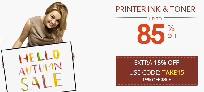 Printer ink and toner sale - 15% off coupon -orders over $30 plus free shipping over $65