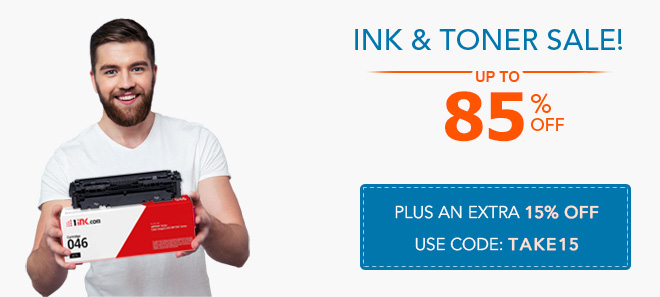 Printer ink and toner sale - 15% off coupon plus free shipping offer