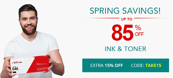 Printer ink and toner sale - 15% off coupon plus free shipping offer