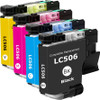 Brother LC506 ink cartridges, 4-pack: 1 black, 1 cyan, 1 magenta, 1 yellow