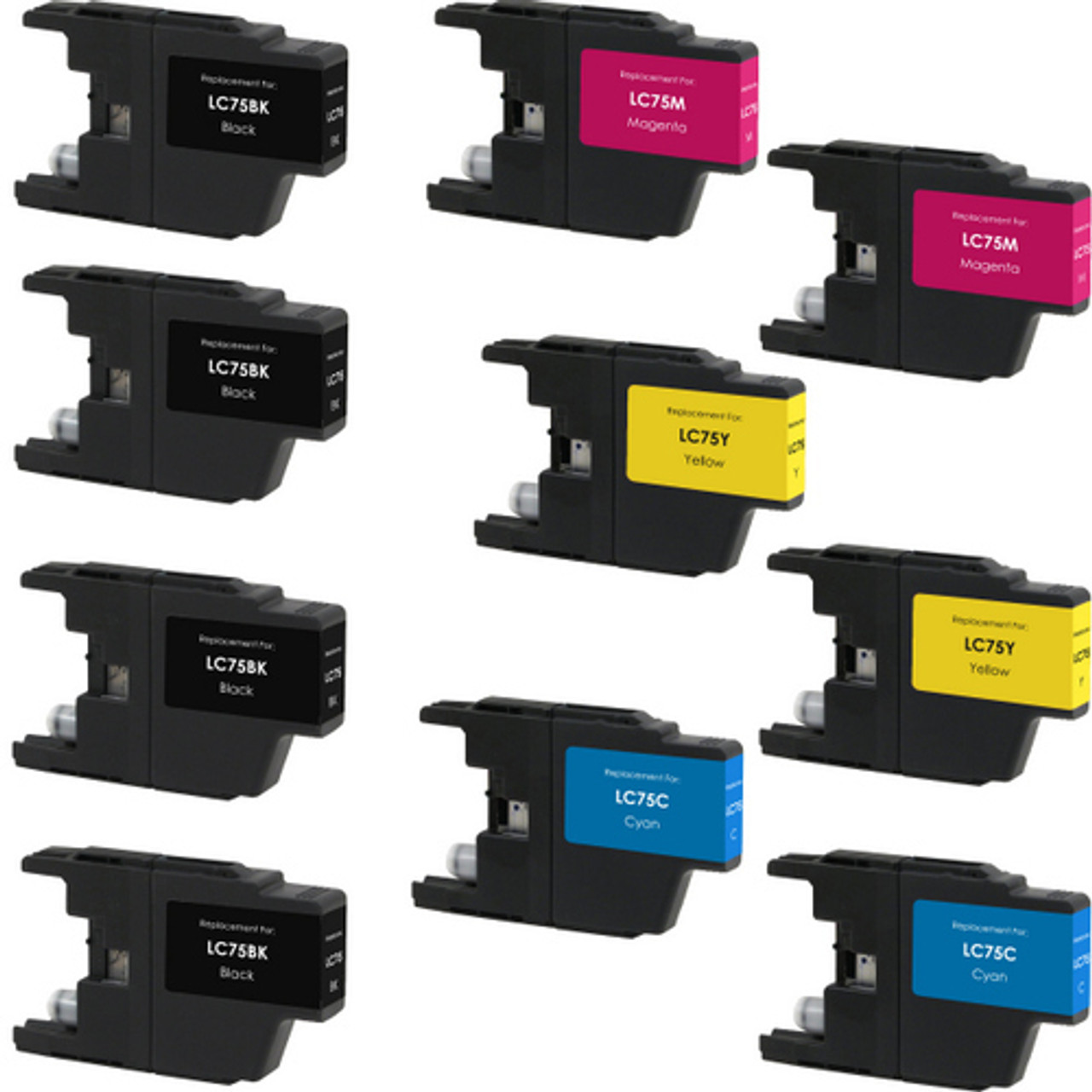 Brother Lc75 Ink Cartridge Set High Yield 10 Pack 2082