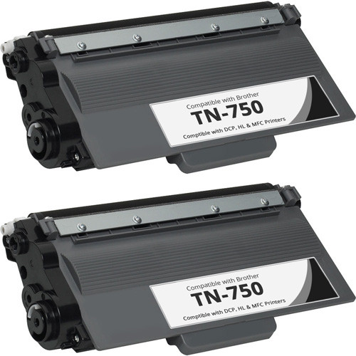Tn750 Brother TN750 Toner Cartridge, High Yield, Black | 2 Pack