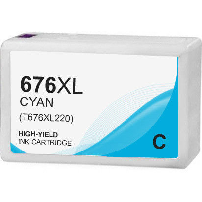 Epson 676XL Cyan Ink Cartridge, High 