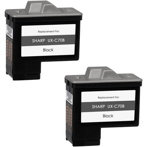 2 Pack - Black ink cartridge for Sharp UX-C70B