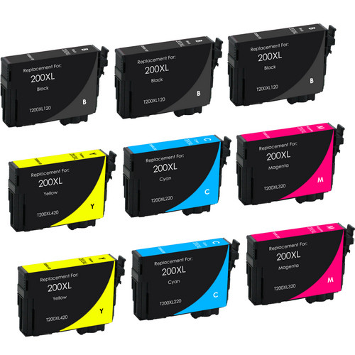 Epson T200XL Black & Color Set 9-pack replacement