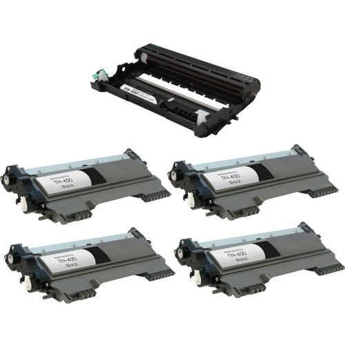 Brother TN450 High Yield Toner Cartridge and DR420 Drum Unit 5 pack