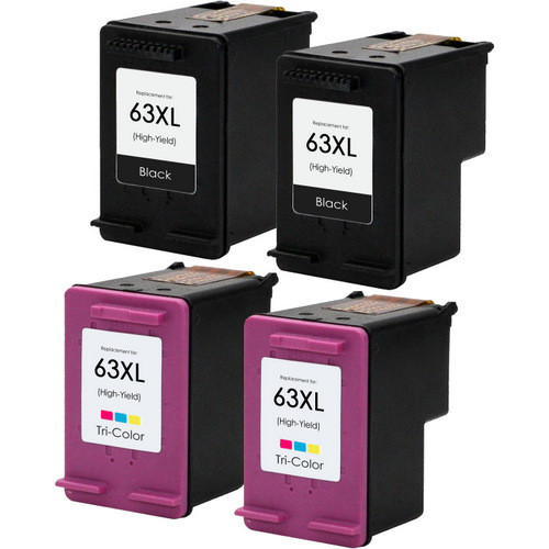 HP 63XL Ink Cartridge Set, High Yield 4 Pack