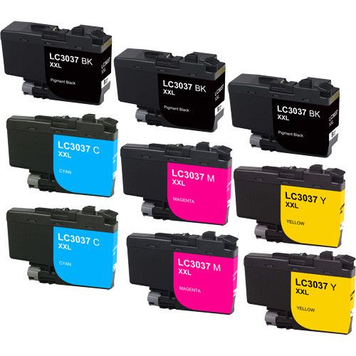 Brother LC3037 Ink Cartridge, Super High-Yield, 9-Pack