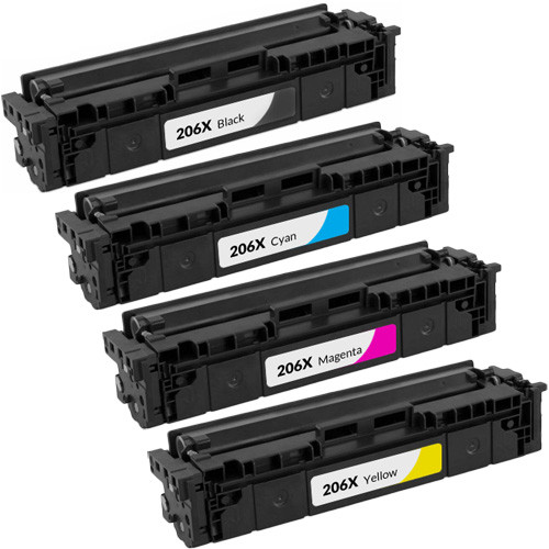 HP 206X Toner, High-Yield, 4-Pack