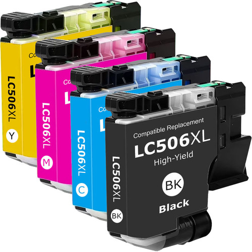 Brother LC506XL ink cartridge, high Yield, 4-pack: 1 black, 1 cyan, 1 magenta, 1 yellow