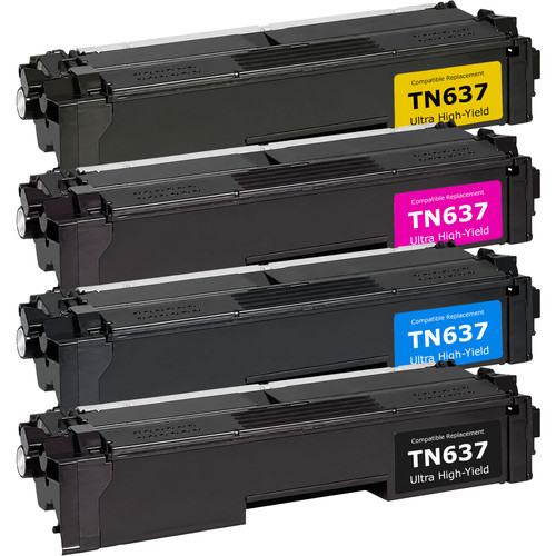 Brother TN637 toner cartridges, ultra high-yield, 4-pack