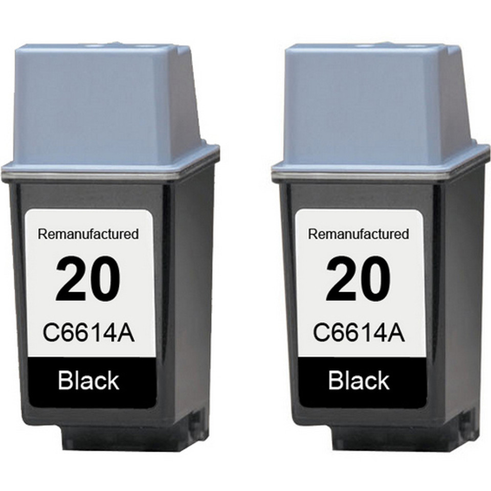 Hp C6614a Black Ink Cartridge 2 Pack Hp 20 Ink 1331