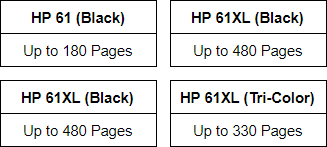 HP 61 ink page yield HP 61 ink page yield